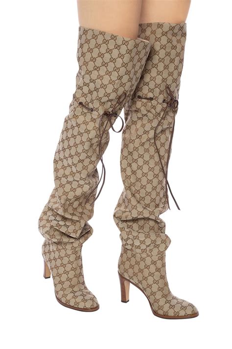 gucci high boots|gucci print thigh high boots.